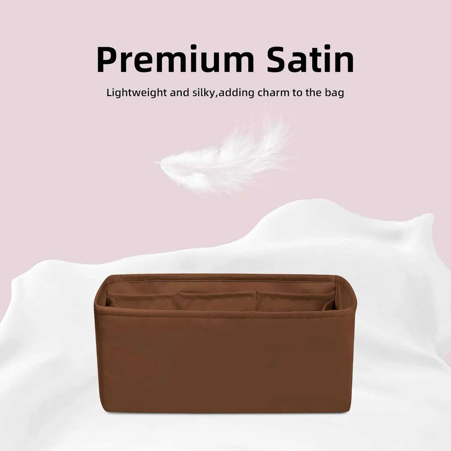 DGAZ Silk Purse Organizer Insert Fits Hermes Herbag 31/39/50 Bags, Luxury Handbag & Tote Organiser, Simplicity bag insert（Gold,H31）