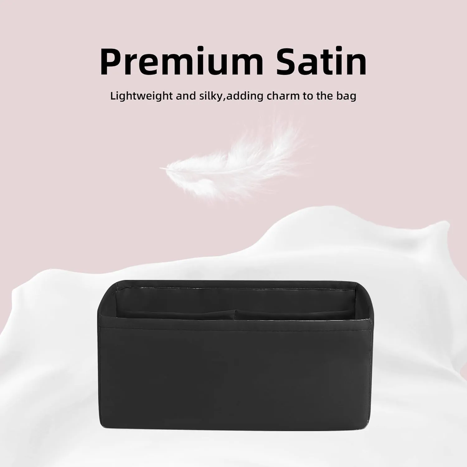 DGAZ Silk Purse Organizer Insert Fits Hermes Jypsiere Bags, Silky Smooth Bag Organizer，Luxury Handbag & Tote Shaper(Black,Jypsiere 28)