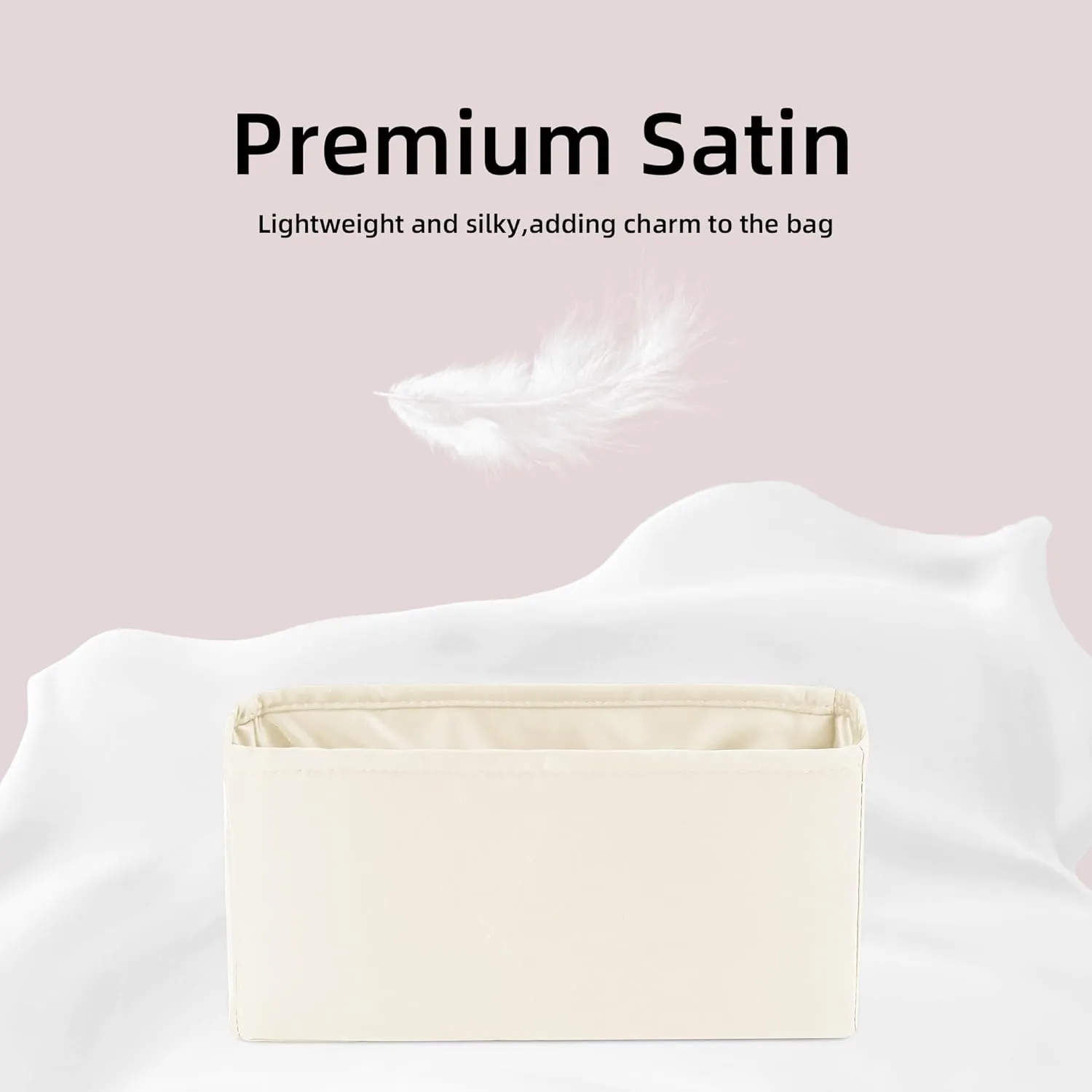 DGAZ Silk Purse Organizer Insert For Celine Triomphe Nano/Teen/Medium Bags,Silky Smooth Bag Organizer，Luxury Handbag & Tote Shaper(Craie,Triomphe Teen)