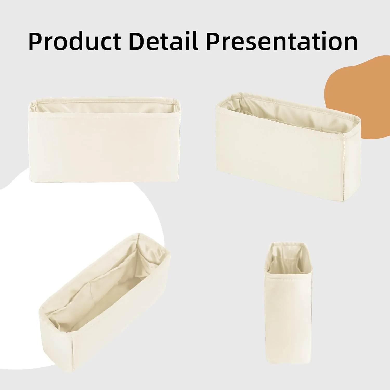 DGAZ Silk Purse Organizer Insert For Celine Triomphe Nano/Teen/Medium Bags,Silky Smooth Bag Organizer，Luxury Handbag & Tote Shaper(Craie,Triomphe Teen)