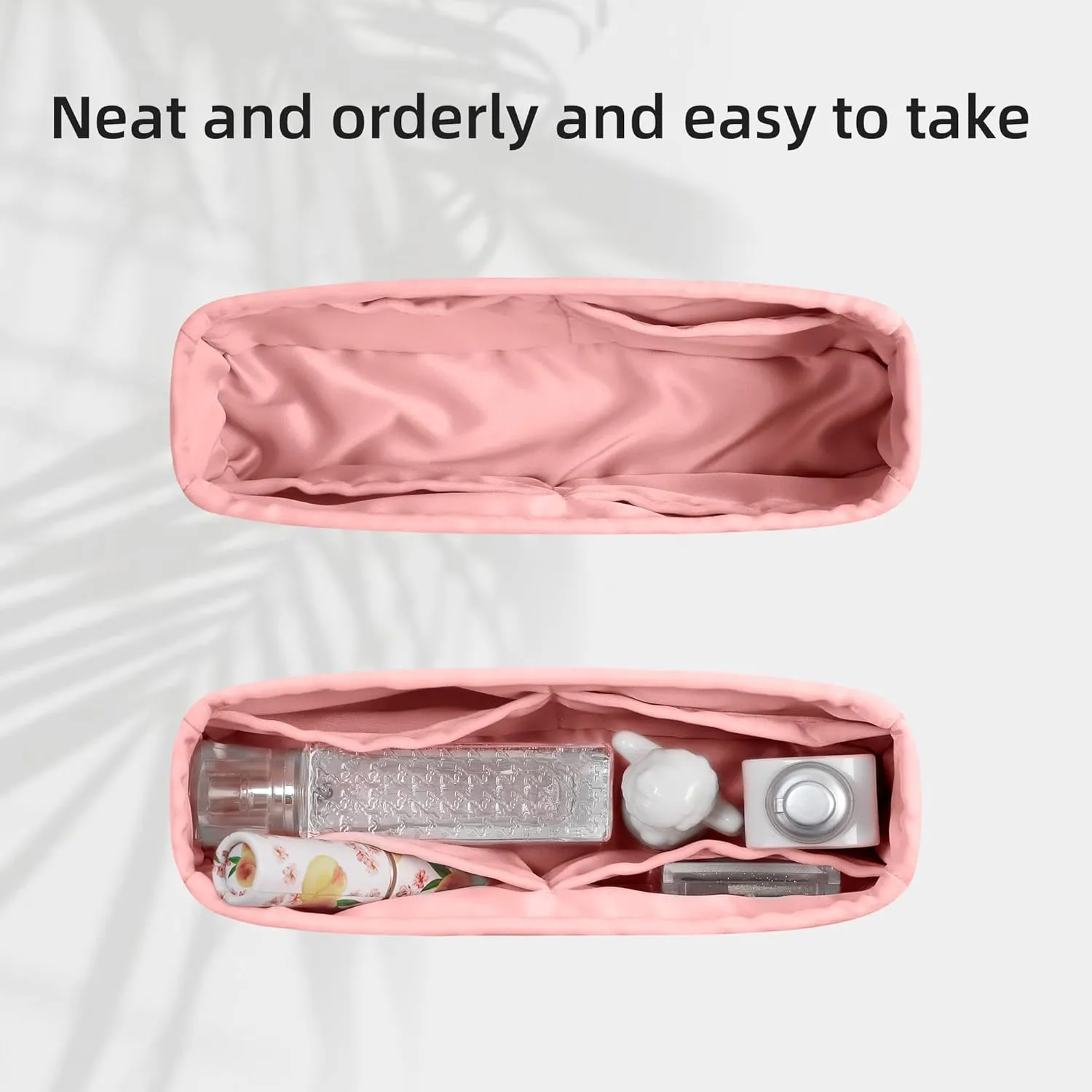 DGAZ Silk Purse Organizer Insert For Celine Triomphe Nano/Teen/Medium Bags,Silky Smooth Bag Organizer，Luxury Handbag & Tote Shaper(Rose Confetti,Triomphe Teen)