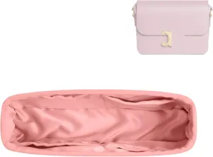 DGAZ Silk Purse Organizer Insert For Celine Triomphe Nano/Teen/Medium Bags,Silky Smooth Bag Organizer，Luxury Handbag & Tote Shaper(Rose Confetti,Triomphe Teen)