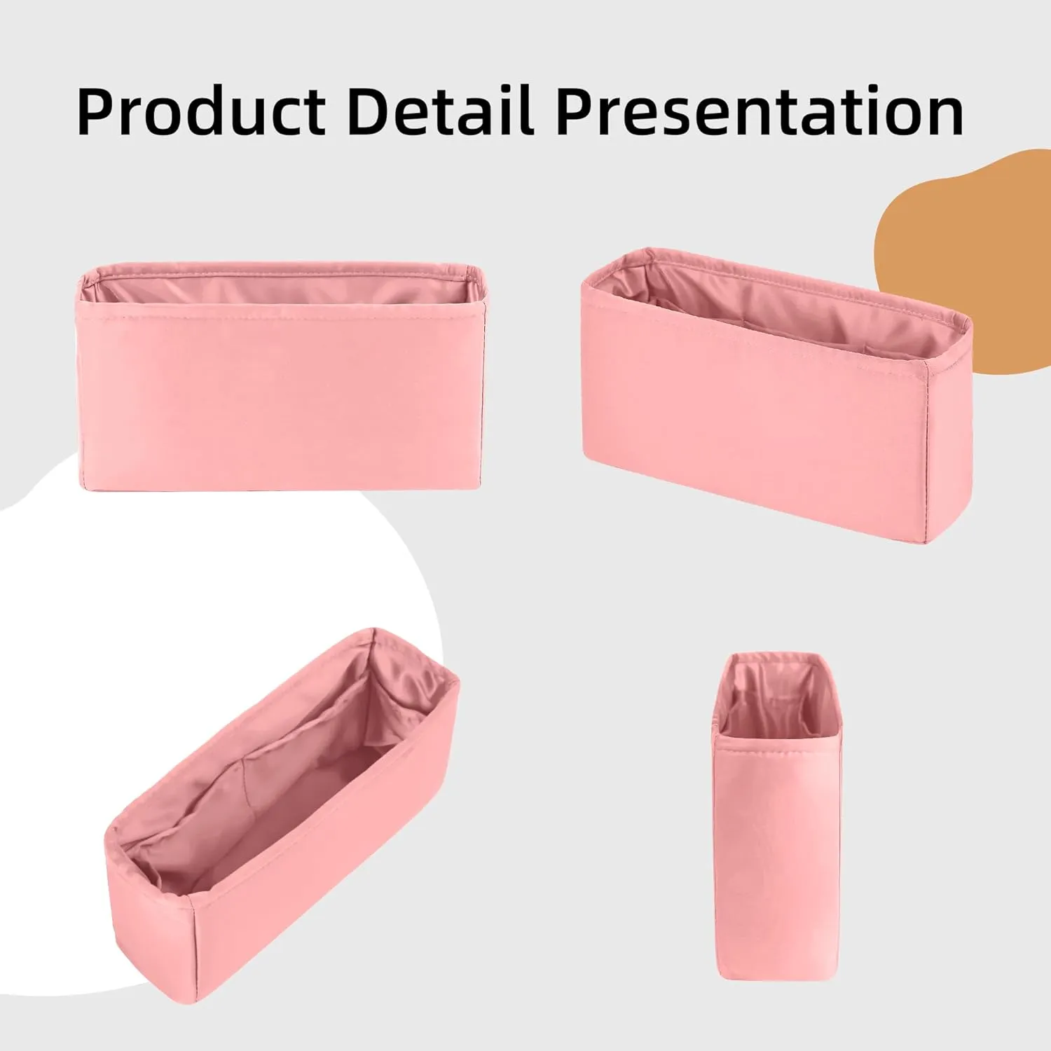 DGAZ Silk Purse Organizer Insert For Celine Triomphe Nano/Teen/Medium Bags,Silky Smooth Bag Organizer，Luxury Handbag & Tote Shaper(Rose Confetti,Triomphe Teen)