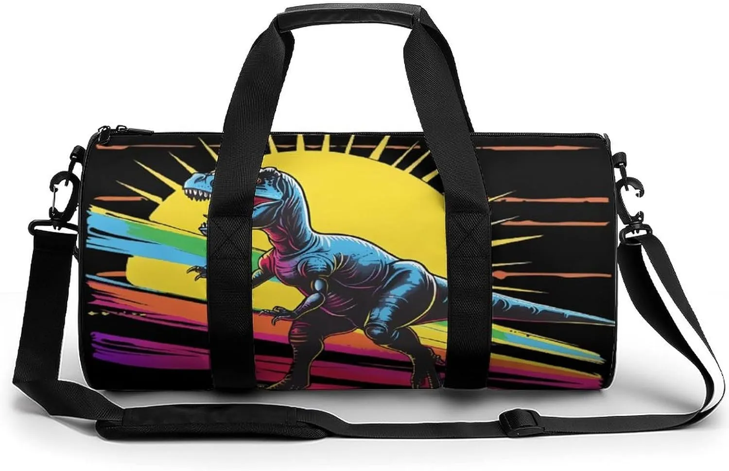Dinosaur Rainbow Flag Novelty Large Duffel Bag Lightweight Gym Bag Travel Tote Bags