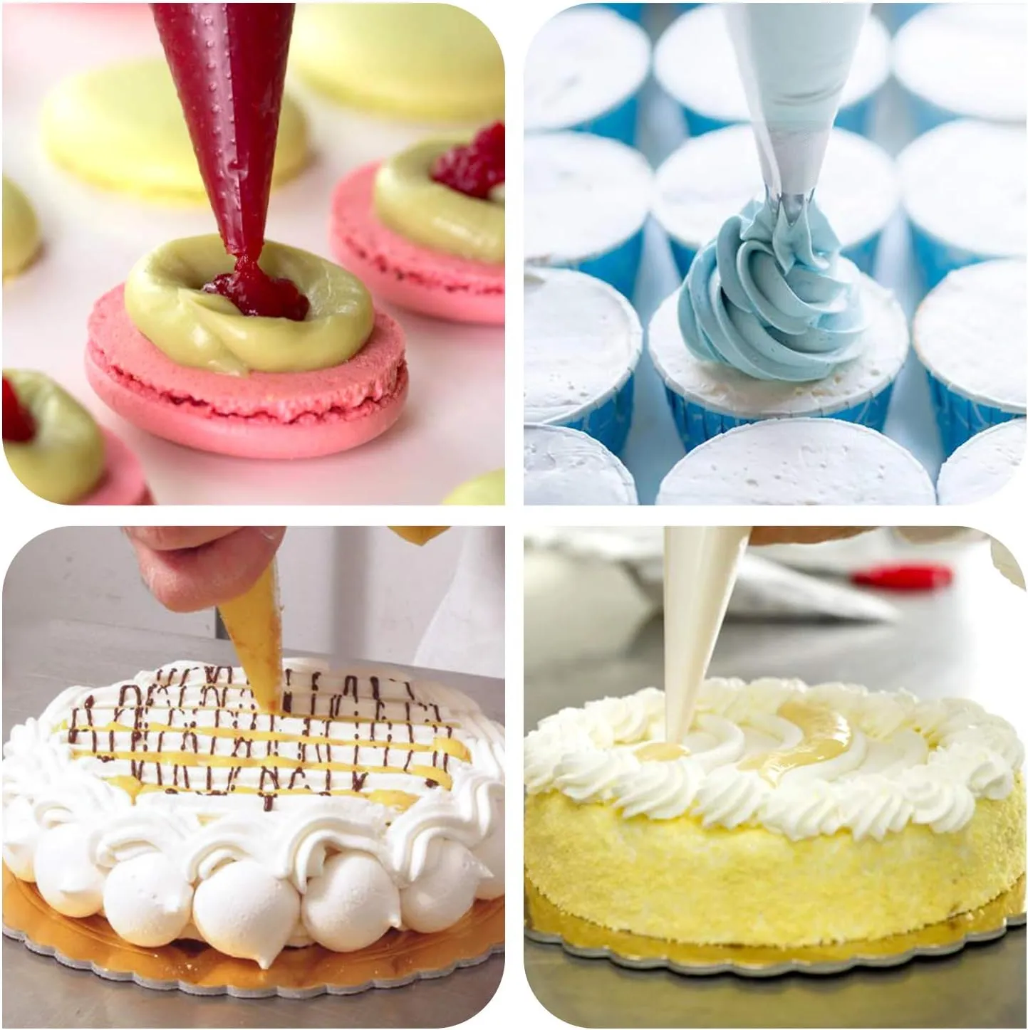 Disposable Piping Bag, FantasyDay 100 Pieces 24 Inch Disposable Icing Pastry Bag Extra Thick Cake Cupcake Decorating Bag - Anti-Burst Pastry Bag for Cream Icing Frosting Candy Cake Decorating Supplies