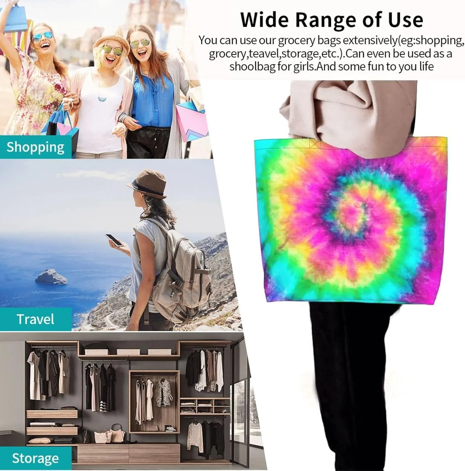 Distorted lines Tote Bag Shopping Bag Portable Handbags Tote Shoulder Bucket Bags for Women
