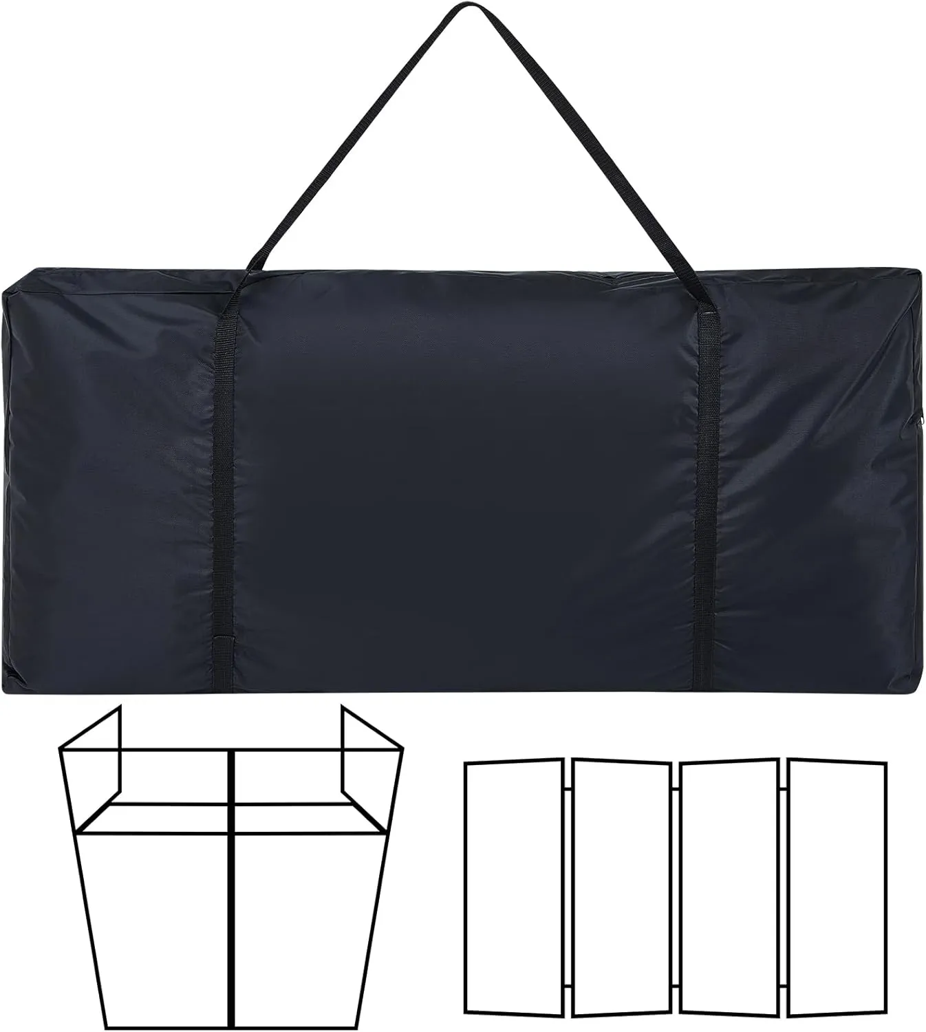 DJ Booth Carrying Bag DJ Facade Panel Carry Bag Black Facade case Reinforced Replacement, 46.5 x 22 x 4.7''