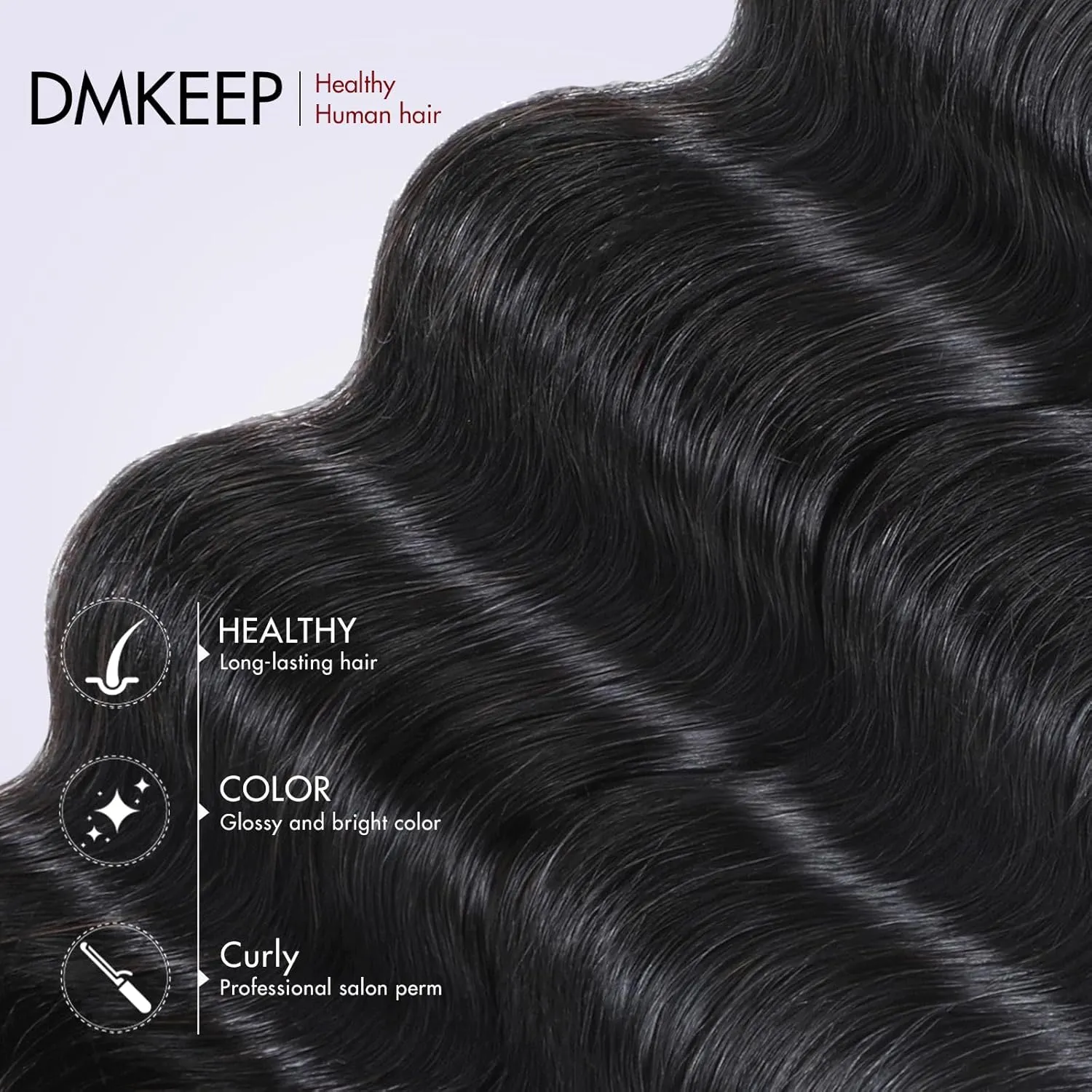 DMKEEP Bulk Human Hair for Braiding Loose Wave No Weft 100% Human Braiding Hair Professionally Salon Dyeing for Eye-Catching Natural Color 18 Inch