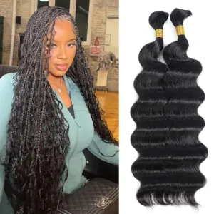DMKEEP Bulk Human Hair for Braiding Loose Wave No Weft 100% Human Braiding Hair Professionally Salon Dyeing for Eye-Catching Natural Color 18 Inch