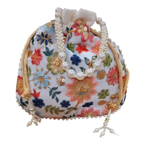 DMS RETAIL Potli Bags For Wedding Return Gifts For Women In Bulk, Ladies Return Gifts For Pooja Birthday Kitty Party Shagun Mehndi Sangeet Pack of (Pack of 4)