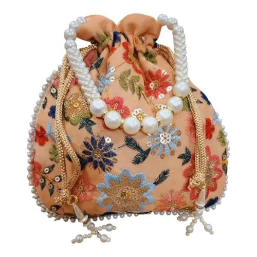 DMS RETAIL Potli Bags For Wedding Return Gifts For Women In Bulk, Ladies Return Gifts For Pooja Birthday Kitty Party Shagun Mehndi Sangeet Pack of (Pack of 4)