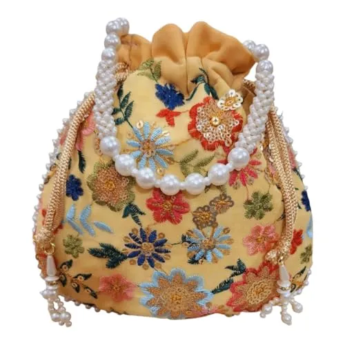 DMS RETAIL Potli Bags For Wedding Return Gifts For Women In Bulk, Ladies Return Gifts For Pooja Birthday Kitty Party Shagun Mehndi Sangeet Pack of (Pack of 4)