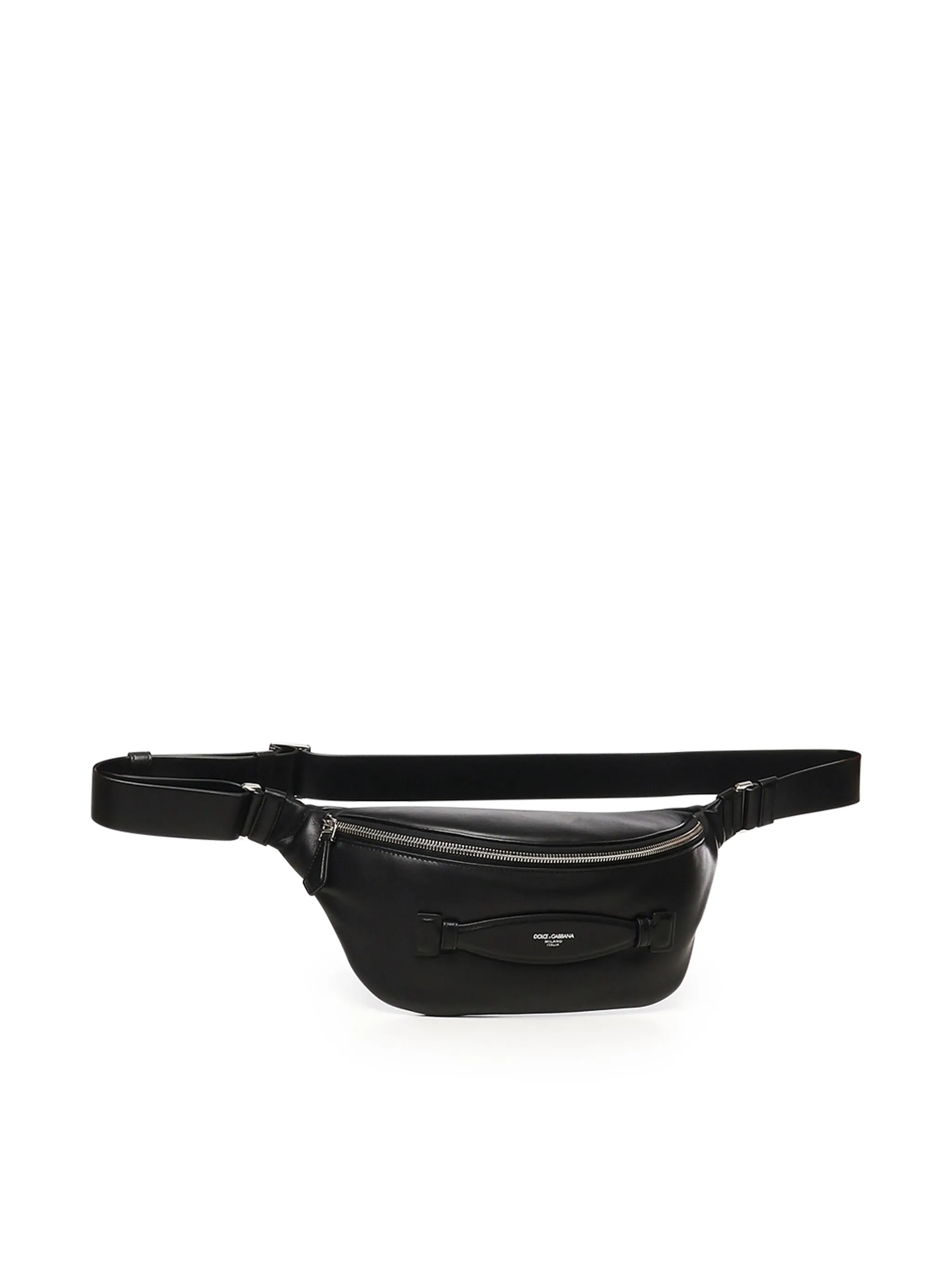 Dolce & Gabbana Black Leather Fanny Pack med Tassel