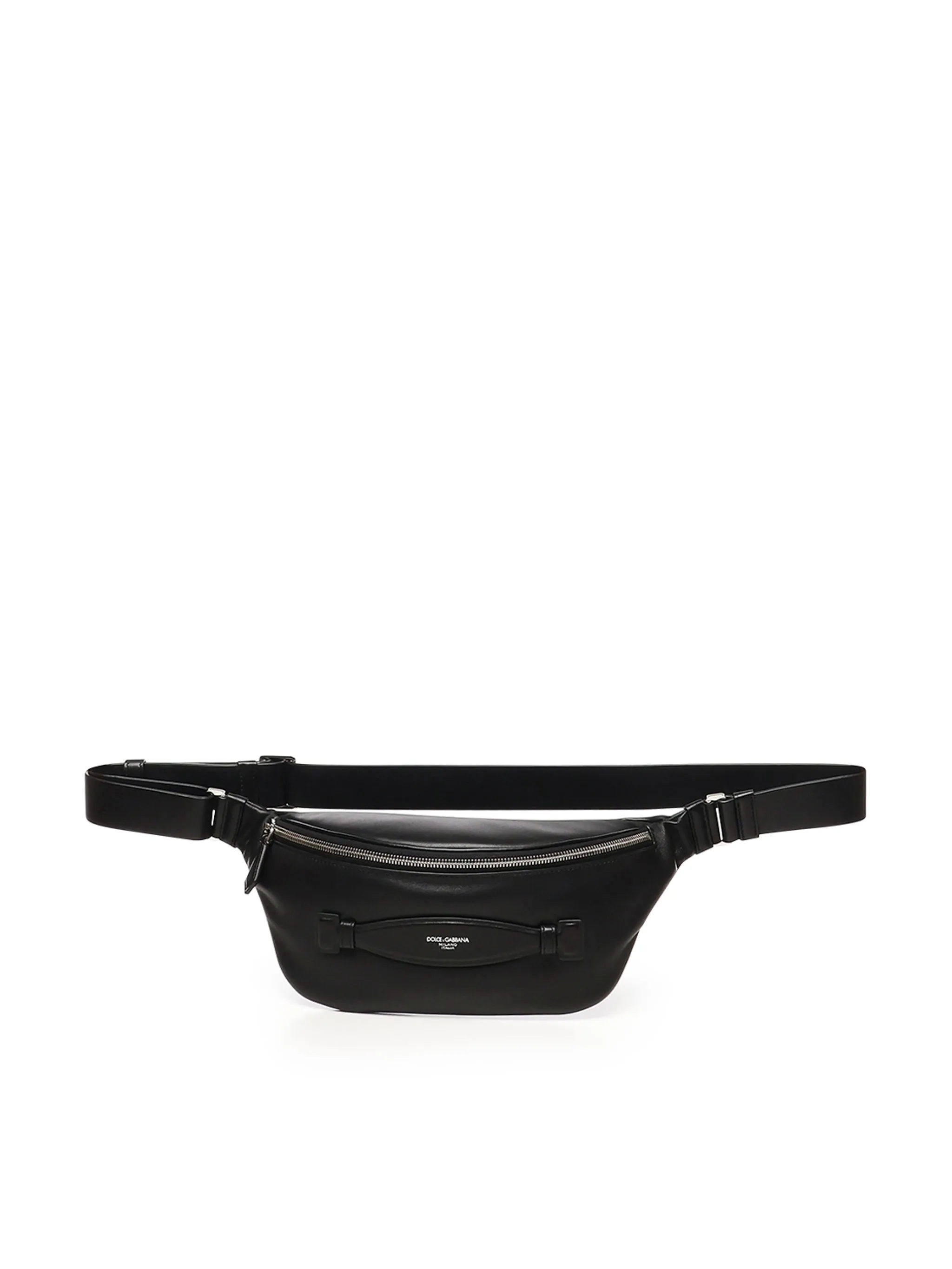 Dolce & Gabbana Black Leather Fanny Pack med Tassel
