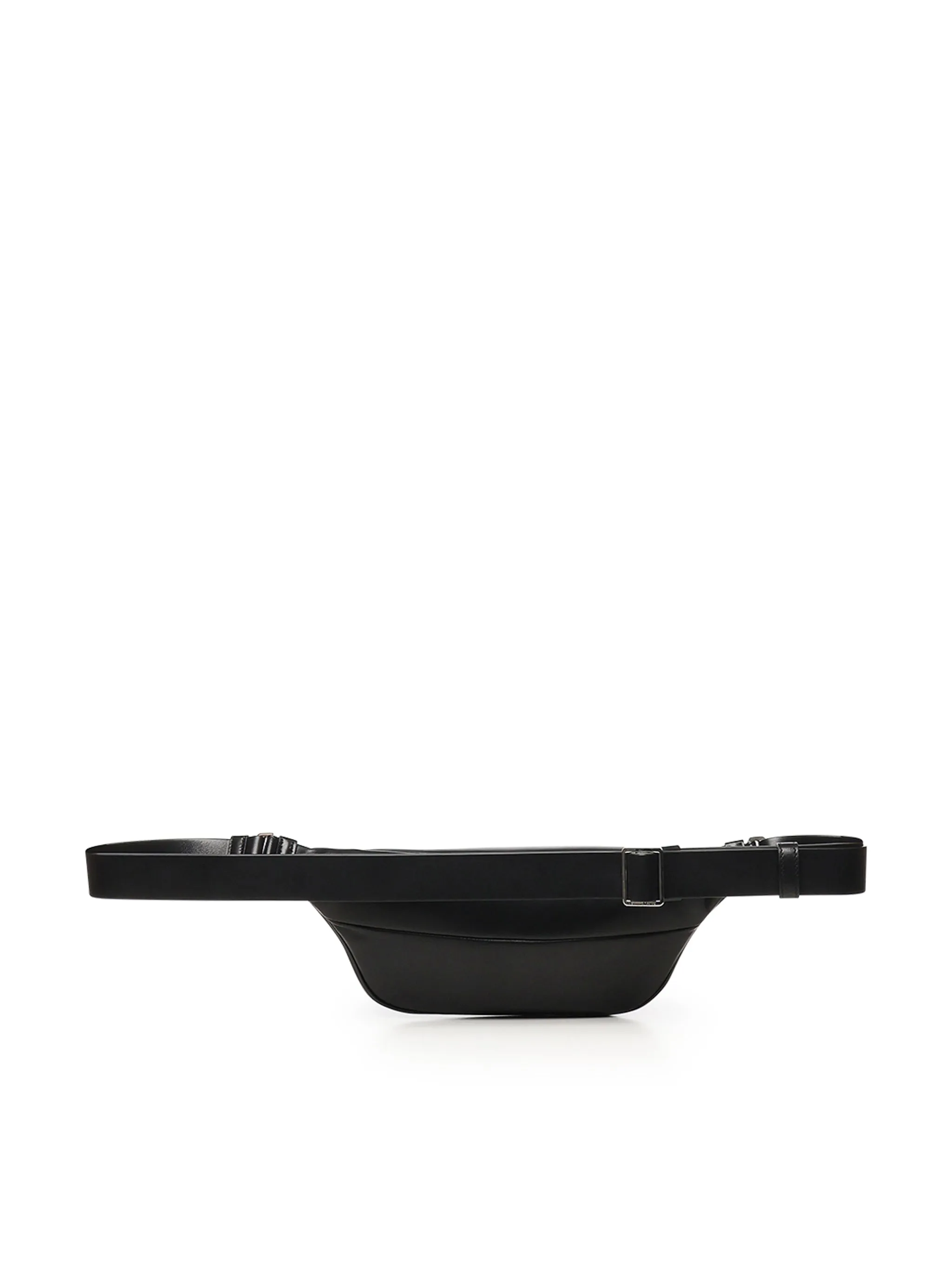 Dolce & Gabbana Black Leather Fanny Pack med Tassel