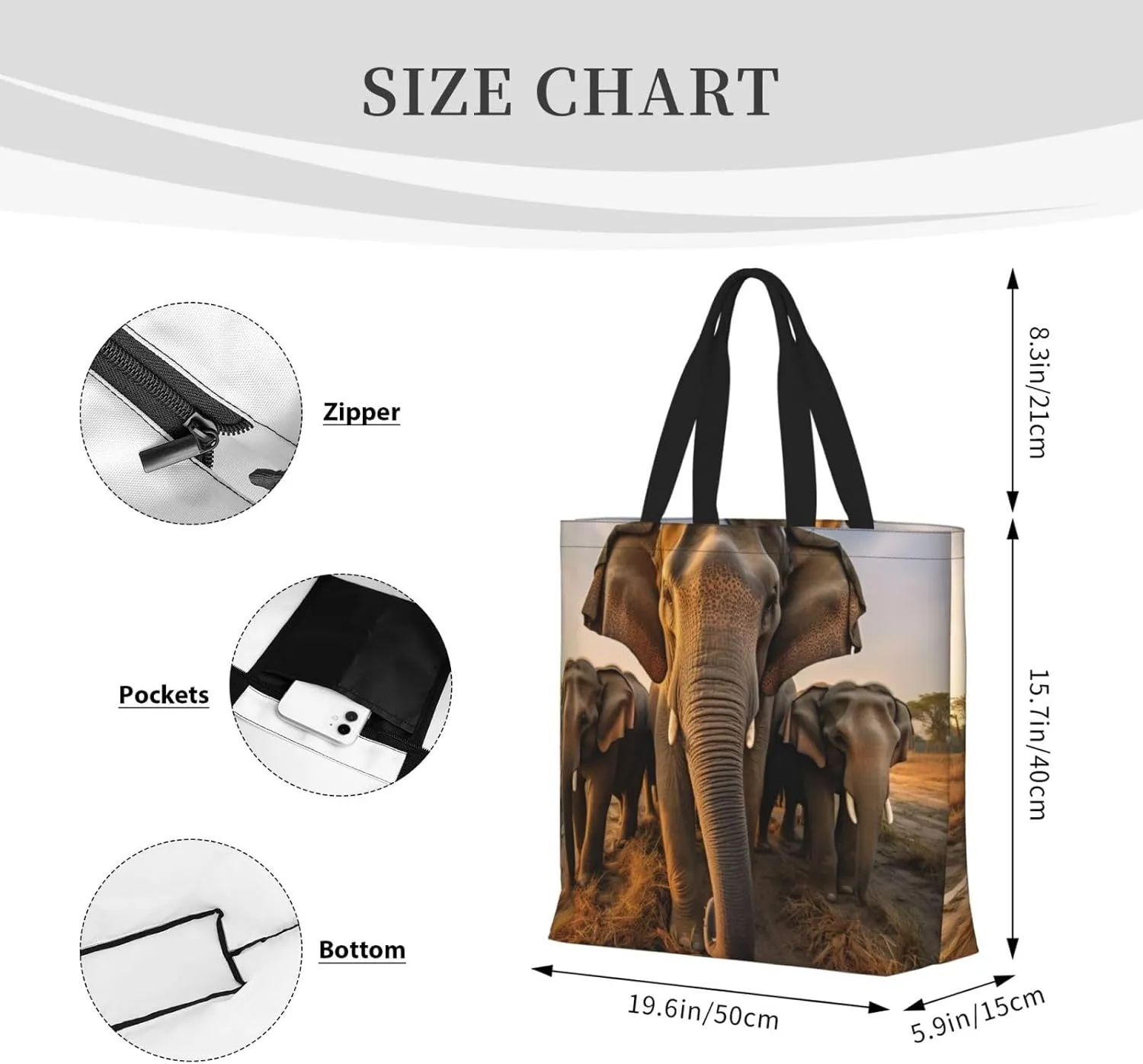 Dolphin Print Tote Bag Shoulde Bag Handbag Grocery Bags Reusable For Office Shopping Travel Casual Work Holiday