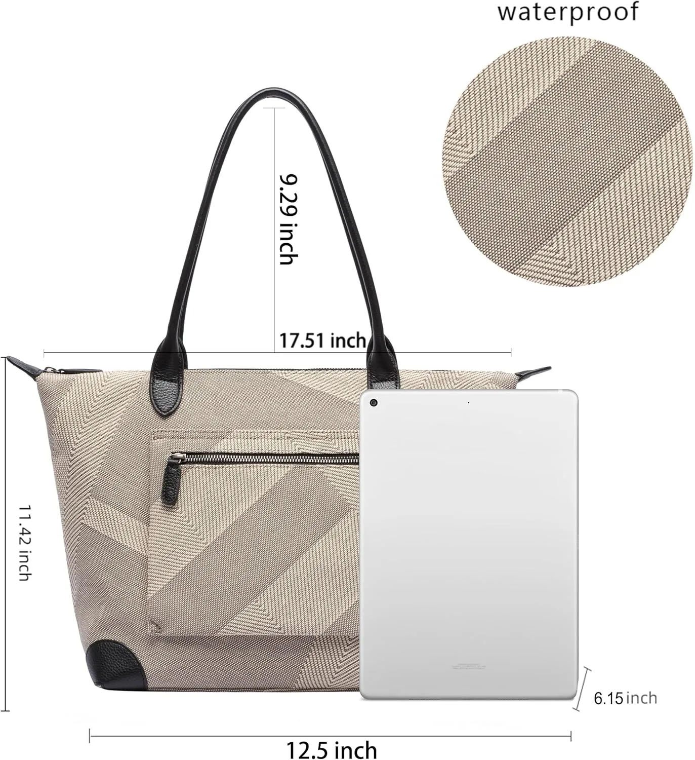 DORIS&JACKY Tote Bag For Women Large Lightweight Designer Leather Nylon Work Shoulder Bag And Foldable Travel Purse