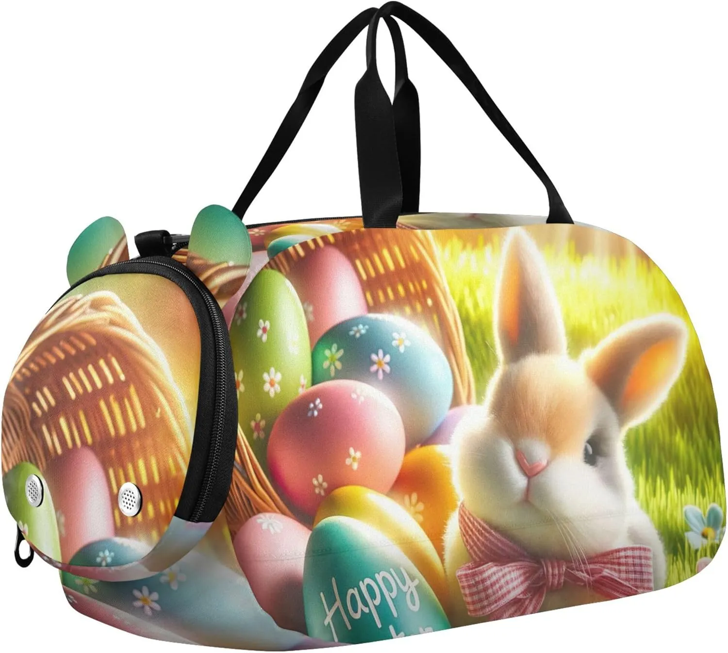 Easter Rabbit Basket Sunshine Carry on Duffel Bag for Boys Overnight Bags Toddler Girls Duffle Bags Travel Tote Sports Dance Bag