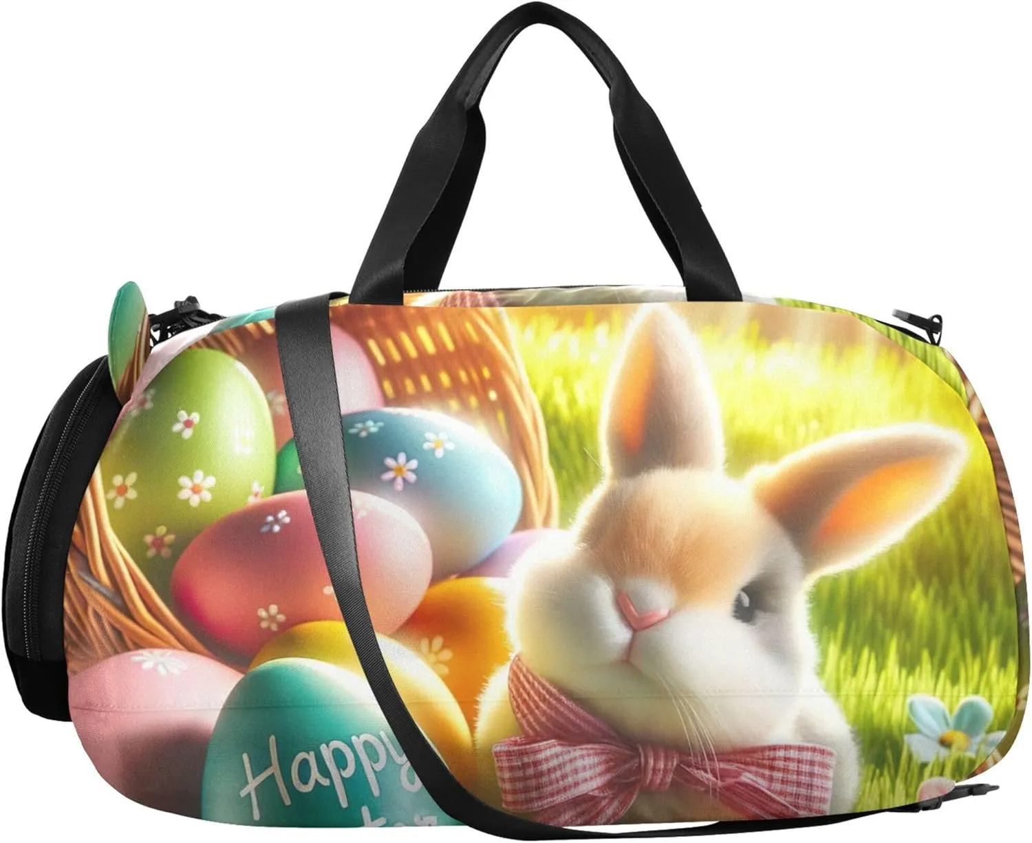 Easter Rabbit Basket Sunshine Carry on Duffel Bag for Boys Overnight Bags Toddler Girls Duffle Bags Travel Tote Sports Dance Bag