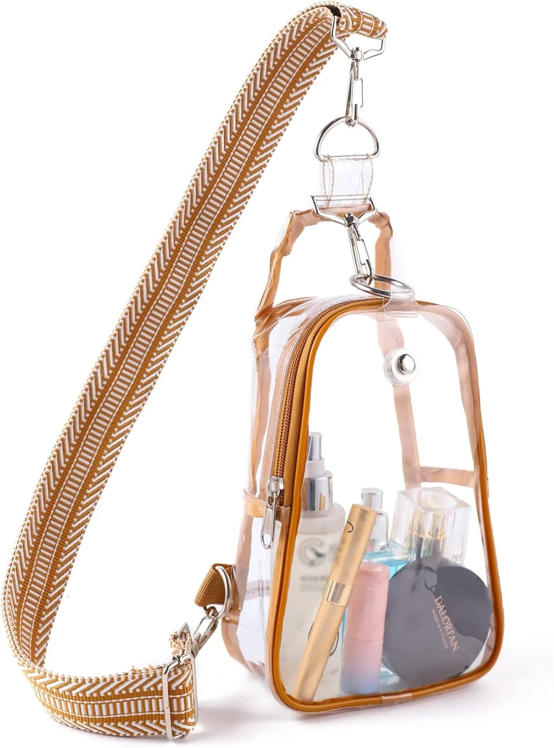 Edraco Clear Bag Stadium Approved, Clear Sling Bag with Embroidered Strap