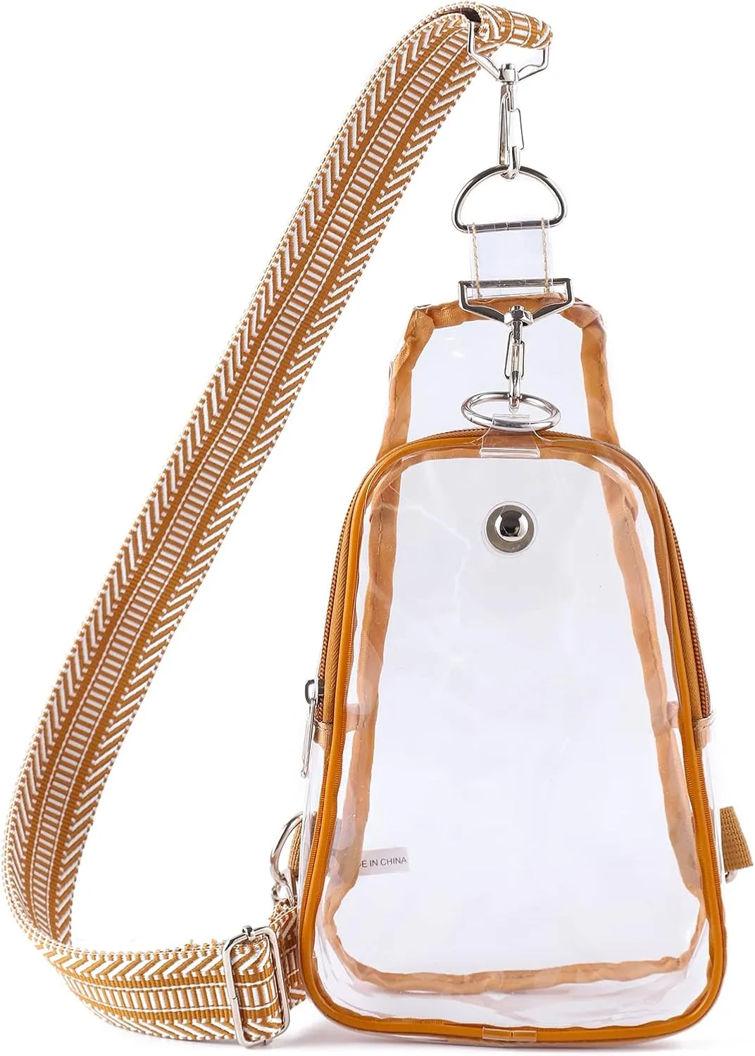 Edraco Clear Bag Stadium Approved, Clear Sling Bag with Embroidered Strap