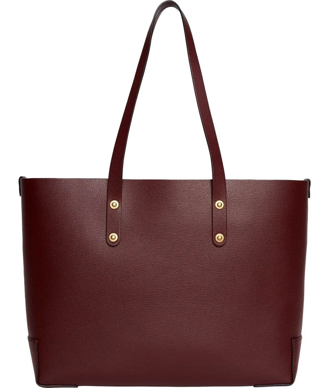Embossed Crest Small Leather Tote, Burgundy