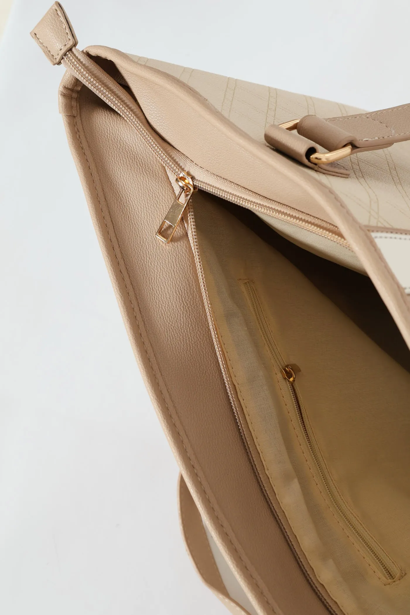 Embossed Shopper Bag - Cream