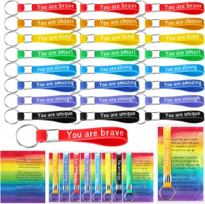 End of the Year Gifts for Students You Are Brave Inspirational Keychain with Motivational Cards Gift Bags