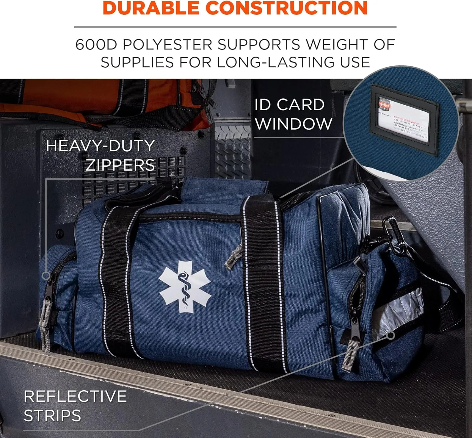 Ergodyne Arsenal 5215 Large Medic First Responder Trauma Duffel Bag with Shoulder Strap, Blue