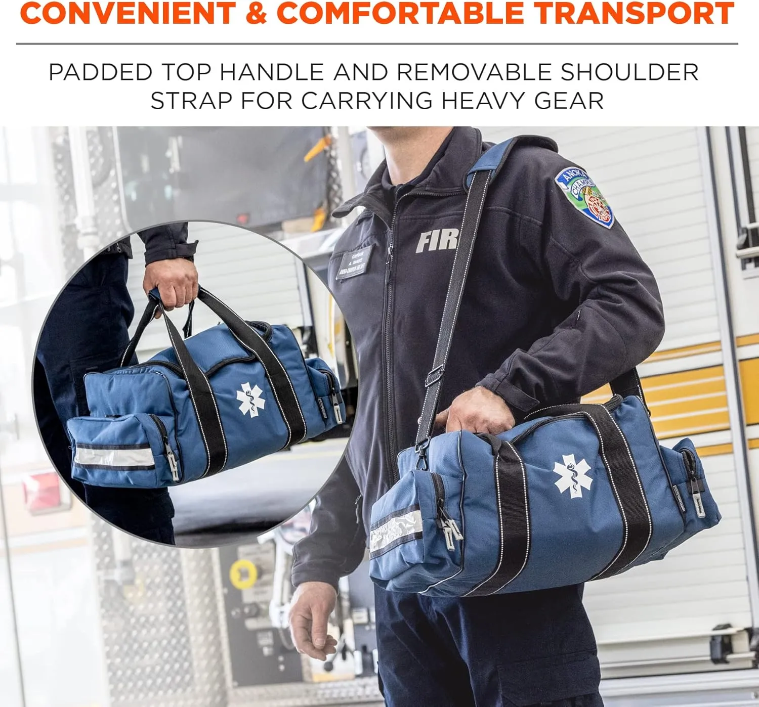 Ergodyne Arsenal 5215 Large Medic First Responder Trauma Duffel Bag with Shoulder Strap, Blue