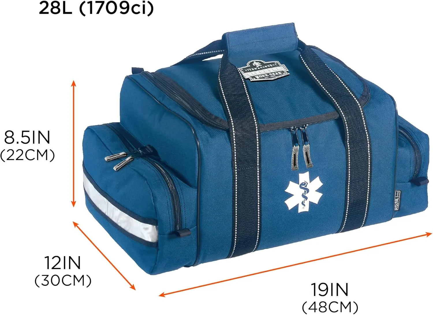 Ergodyne Arsenal 5215 Large Medic First Responder Trauma Duffel Bag with Shoulder Strap, Blue