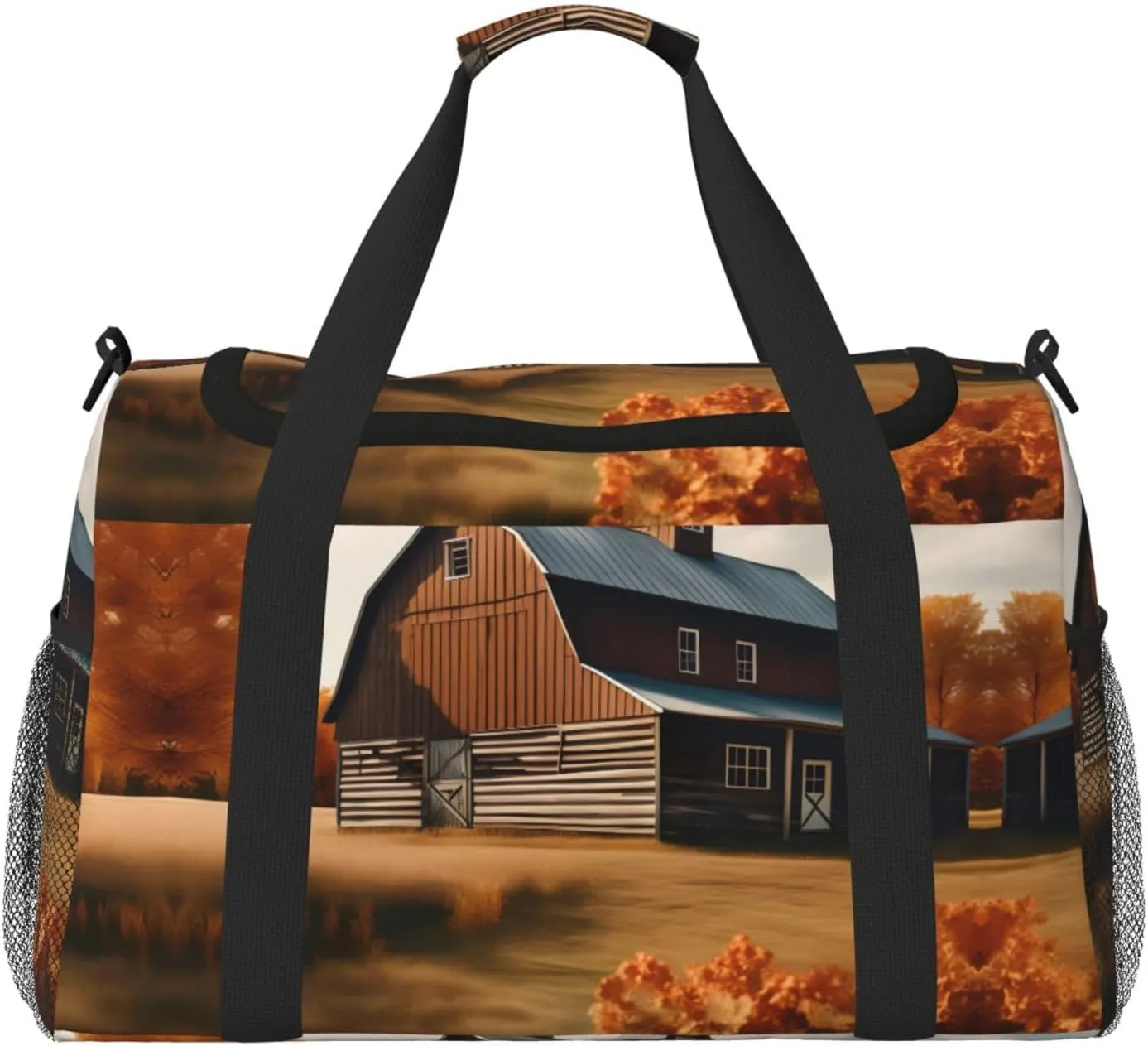 Fall Country Barn print Personal Item Bag Carry on Bag Underseat Travel Duffel Bags Gym Carry On Sports Bags