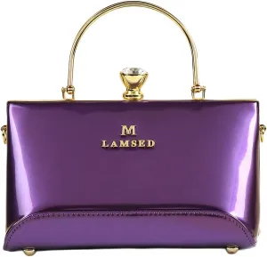 Fashion Diamonds Women's Top Handle Satchel Handbags Leather Evening Bag Purses Small Hard Shoulder Crossbody Bags