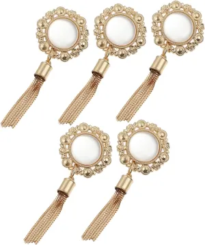 Fashion Large Jade Pendant Tassel Buckle Handbag Purse DIY Adornment Set