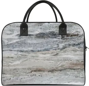 Faux Gold Paint Splatter on Black & White Stripes Travel Handbag with A Large Capacity Design That Can Be Reused