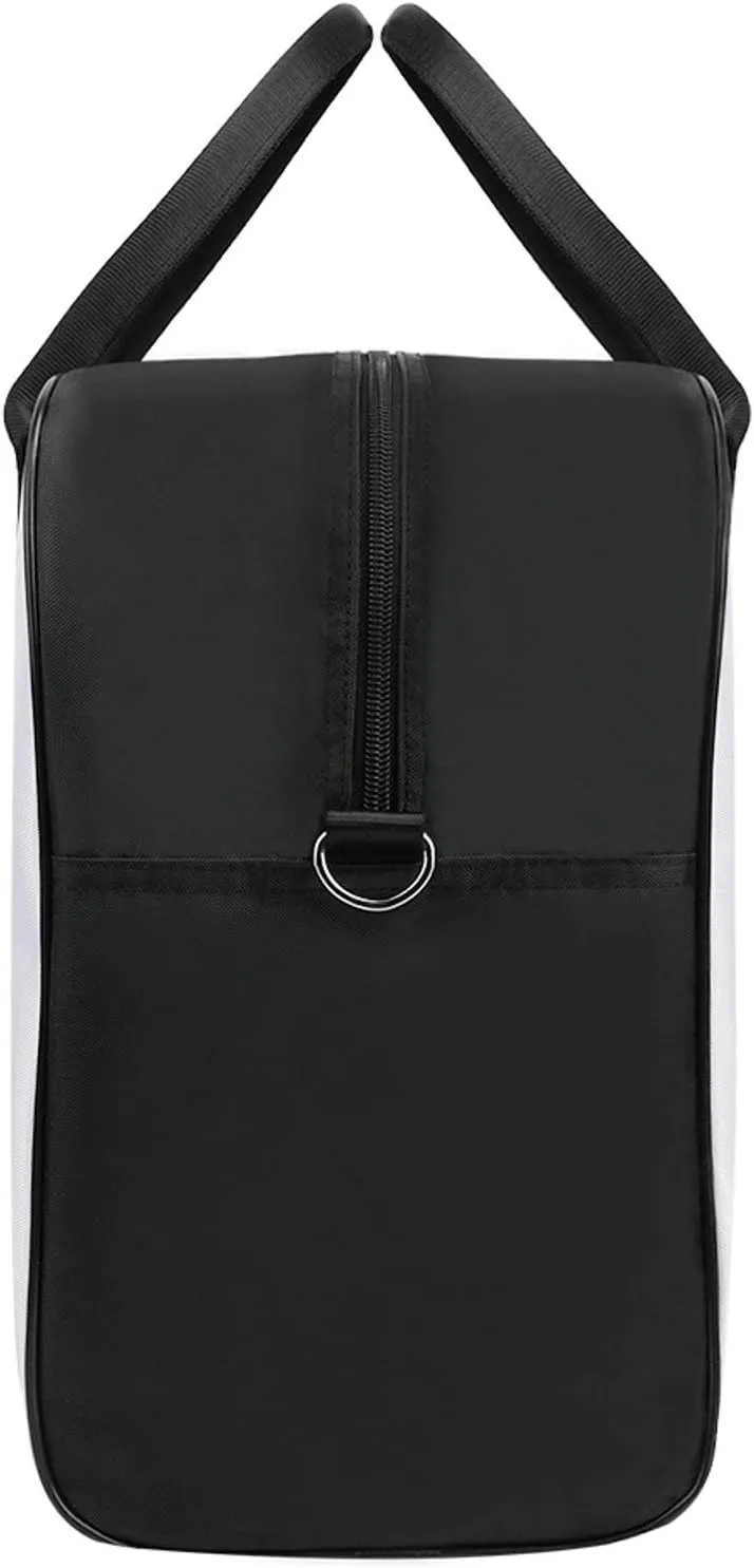 Faux Gold Paint Splatter on Black & White Stripes Travel Handbag with A Large Capacity Design That Can Be Reused