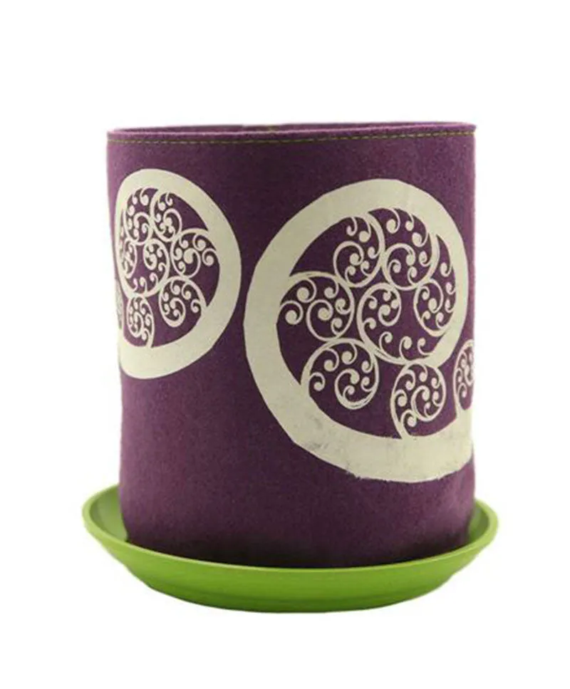 Felt Growbag - Fern Frond Ponga on Purple