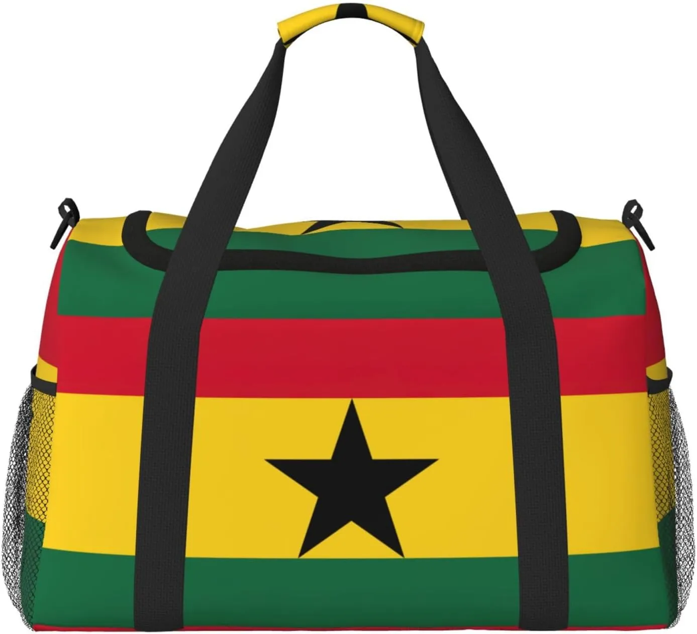 Flag of Ghana print Large Canvas Travel Duffel Bag Weekender Bags for Women Overnight Bag Carry On Tote Bag