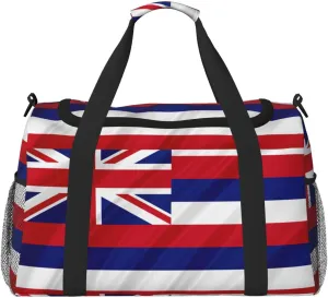 Flag of Hawaii American print Large Canvas Travel Duffel Bag Weekender Bags for Women Overnight Bag Carry On Tote Bag