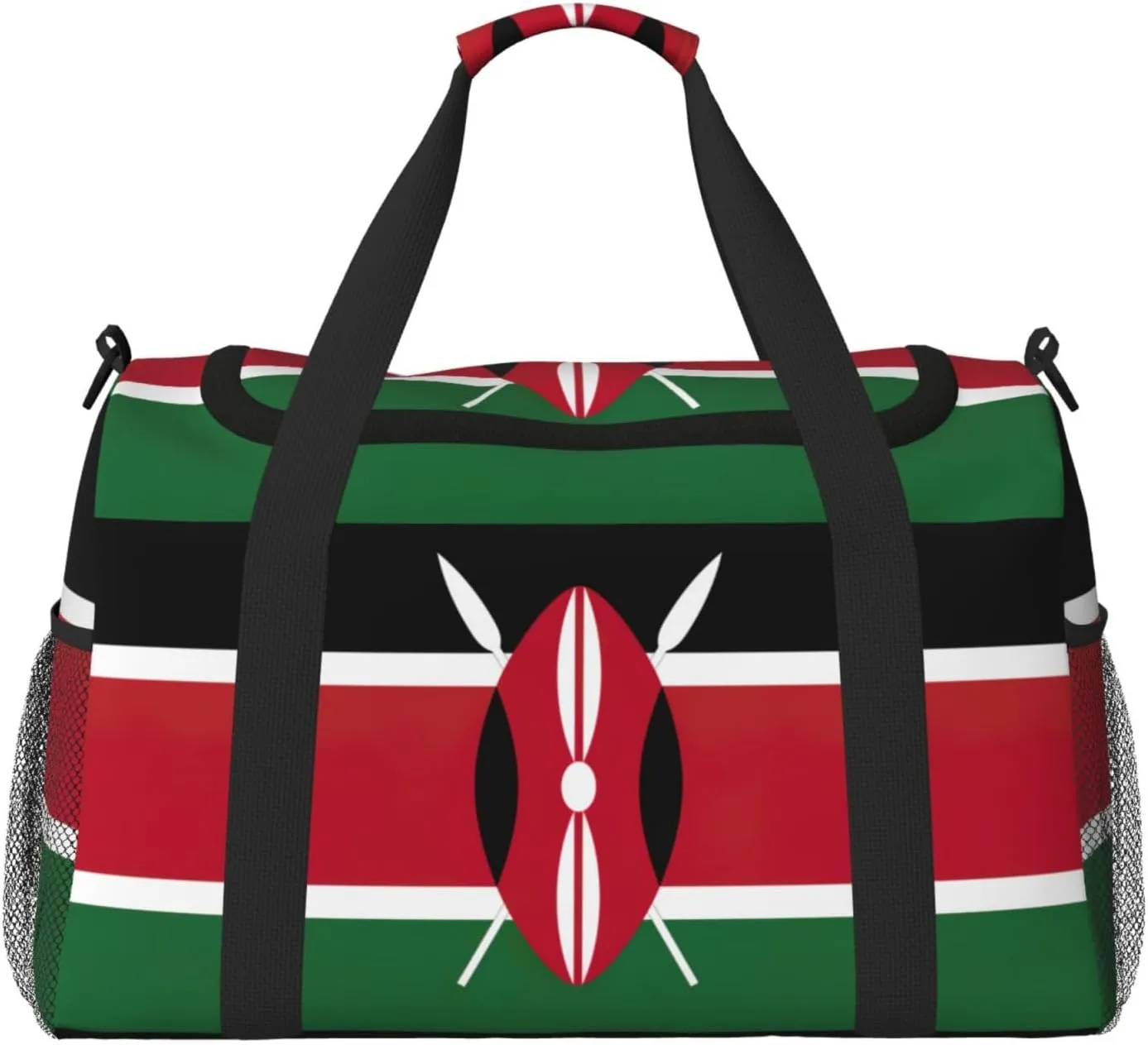 Flag of Kenya print Large Canvas Travel Duffel Bag Weekender Bags for Women Overnight Bag Carry On Tote Bag