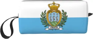 Flag of San Marino print Travel Cosmetic Bag Gifts for Women Portable Make Up Bags for Women Mother Sister