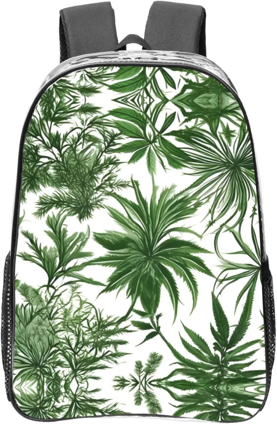 Flowering Herbs and Herbaceous Plants print Clear Backpack Bag for Office Travel, Concerts, Work, Festivals Sporting Events Women Men
