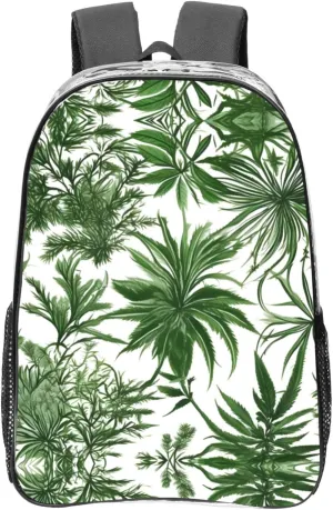 Flowering Herbs and Herbaceous Plants print Clear Backpack Bag for Office Travel, Concerts, Work, Festivals Sporting Events Women Men