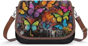 Flowers Daisy Crossbody Bags for Women Travel Shoulder Bag Small Leather Cross Body Handbags