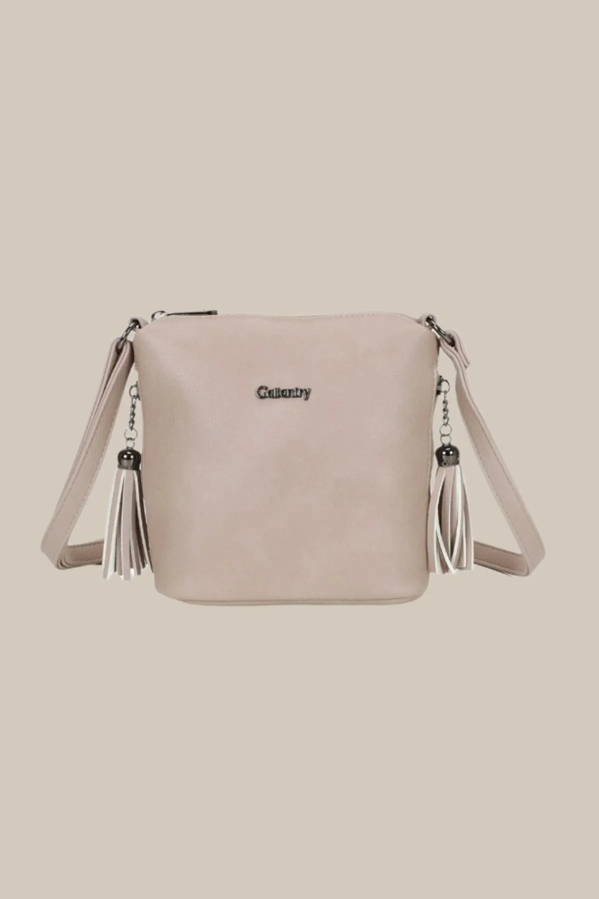 Fringe Tassel Crossbody Bag in Taupe