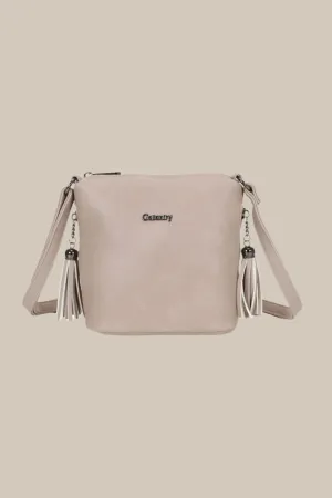 Fringe Tassel Crossbody Bag in Taupe
