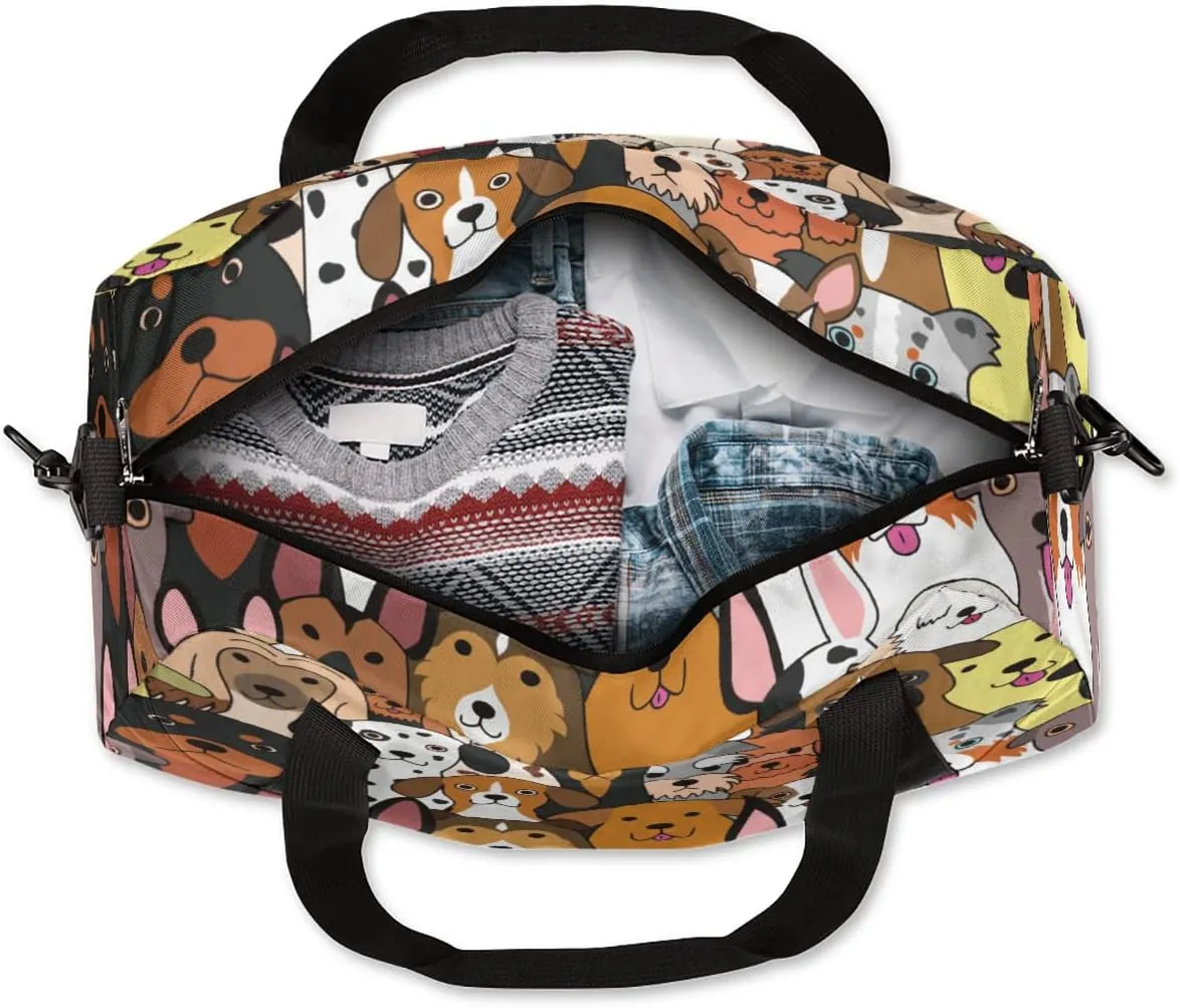 Funny Dogs Kids Duffle Bag for Boys Girls Dance Bag,Cute Graffiti Puppy Sport Gym Bags Overnight Travel Bags Teen Kids Weekender Bag for School Practice Gymnastic Ballet