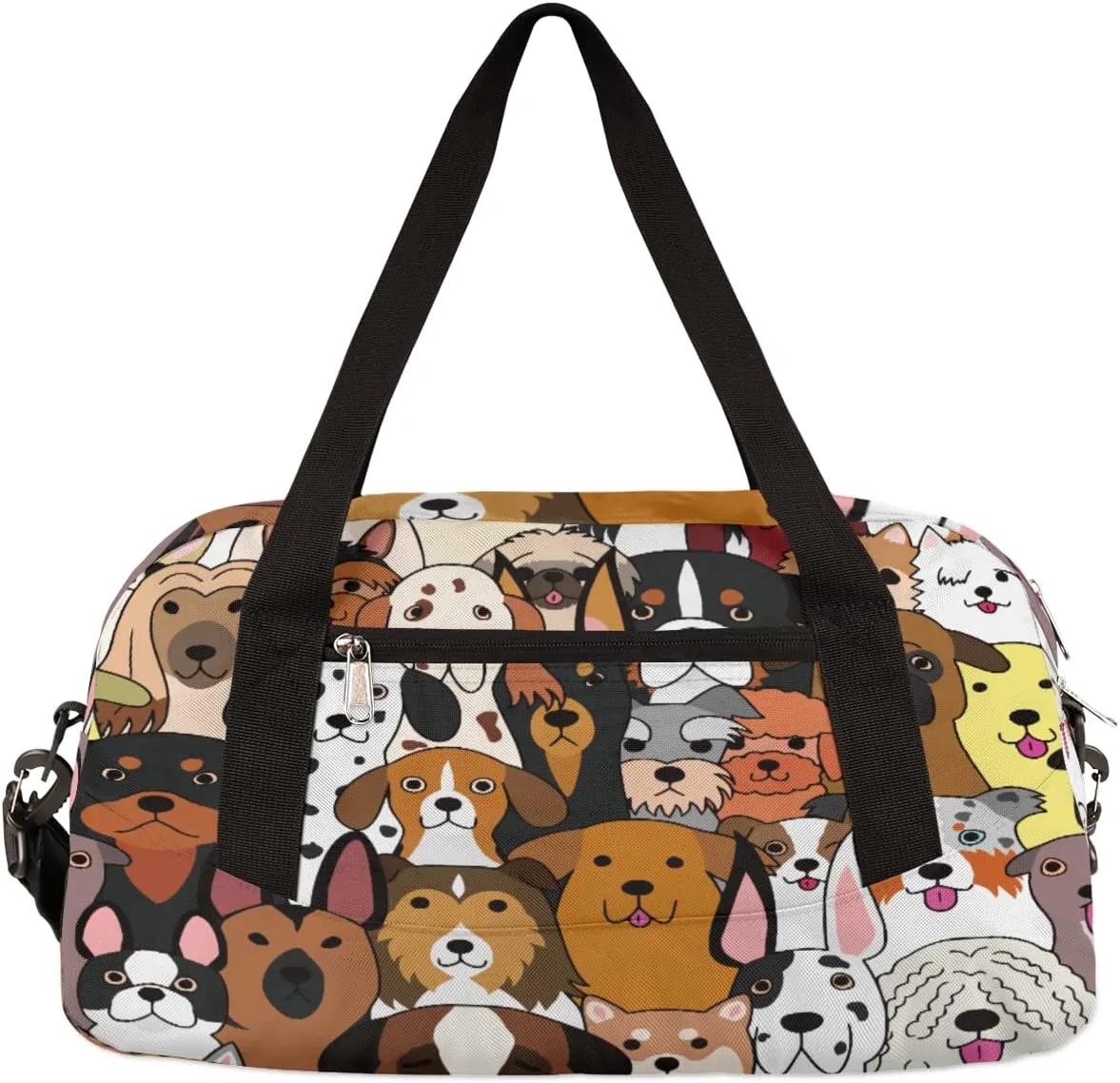 Funny Dogs Kids Duffle Bag for Boys Girls Dance Bag,Cute Graffiti Puppy Sport Gym Bags Overnight Travel Bags Teen Kids Weekender Bag for School Practice Gymnastic Ballet