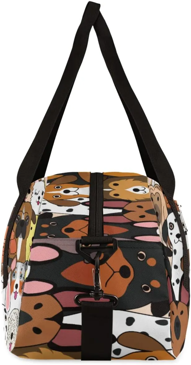 Funny Dogs Kids Duffle Bag for Boys Girls Dance Bag,Cute Graffiti Puppy Sport Gym Bags Overnight Travel Bags Teen Kids Weekender Bag for School Practice Gymnastic Ballet