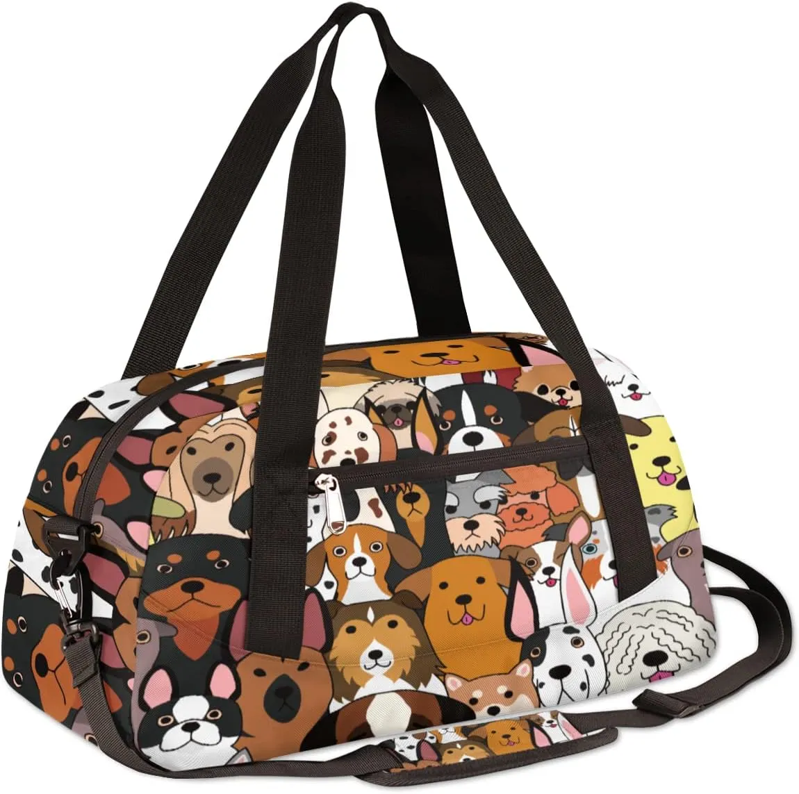 Funny Dogs Kids Duffle Bag for Boys Girls Dance Bag,Cute Graffiti Puppy Sport Gym Bags Overnight Travel Bags Teen Kids Weekender Bag for School Practice Gymnastic Ballet